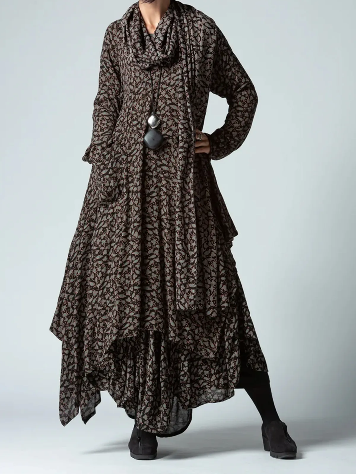 Maxi Autumn Dress with Print – Soraya - Image 2