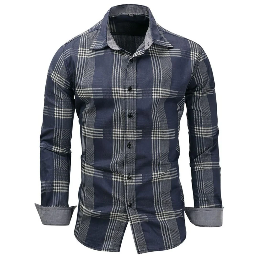 Men’s Long-Sleeve Cotton Shirt Ellis – Classic & Versatile Fit