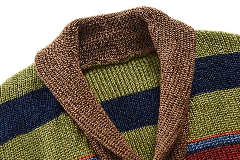Men's knit cardigan with colour block and geometric pattern – Leandro - Image 3