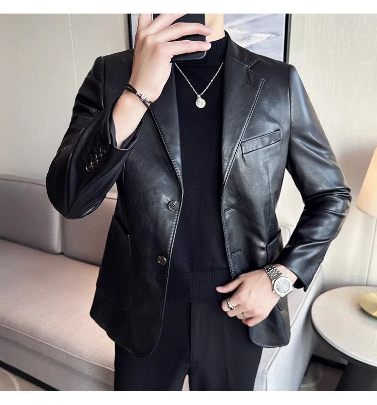 Men's Leather Blazer - Maverik - Image 3