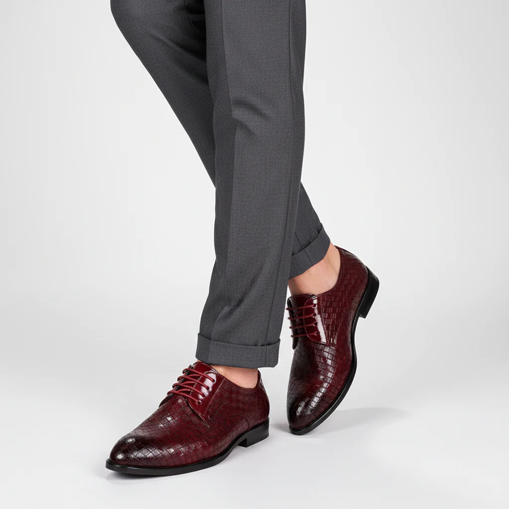 Men's Leather Shoe with Lacing - Gordon - Image 4