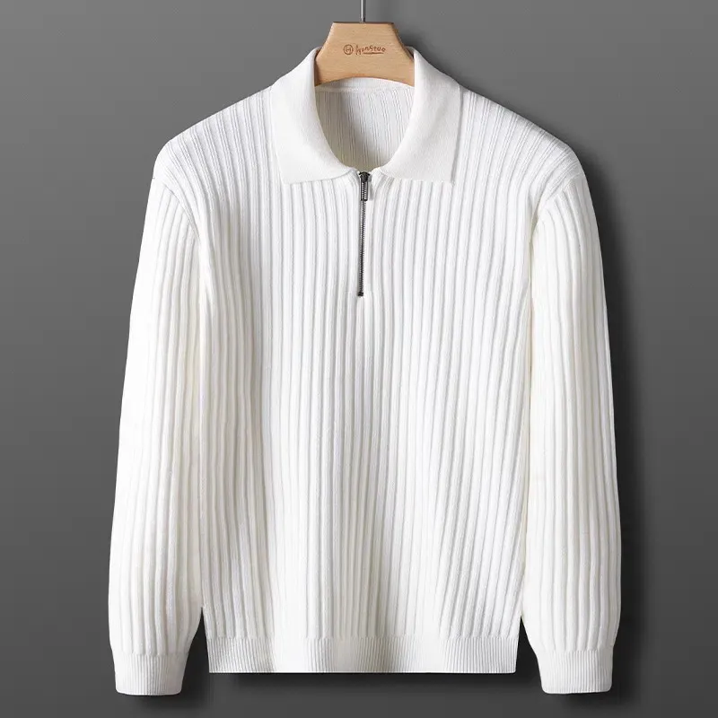 Men's Merino Zip Polo Sweater - Ethan