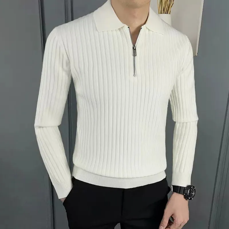 Men's Merino Zip Polo Sweater - Ethan - Image 3