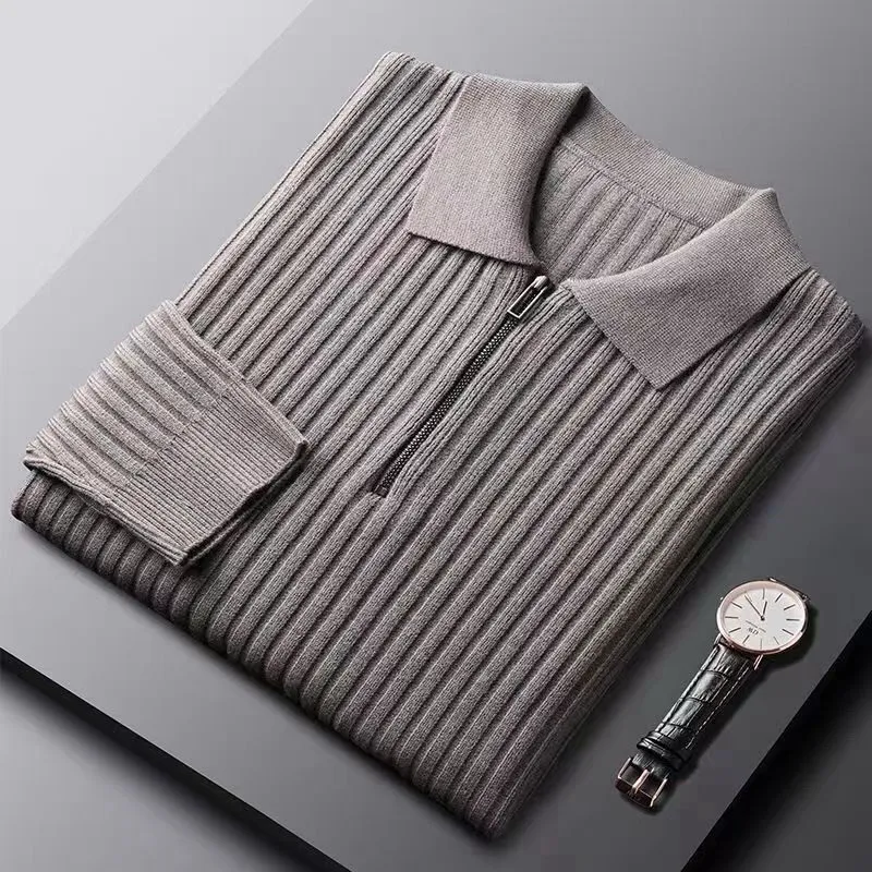 Men's Merino Zip Polo Sweater - Ethan - Image 8