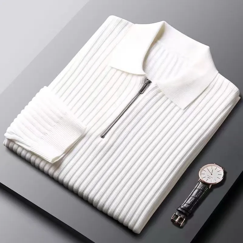 Men's Merino Zip Polo Sweater - Ethan - Image 9