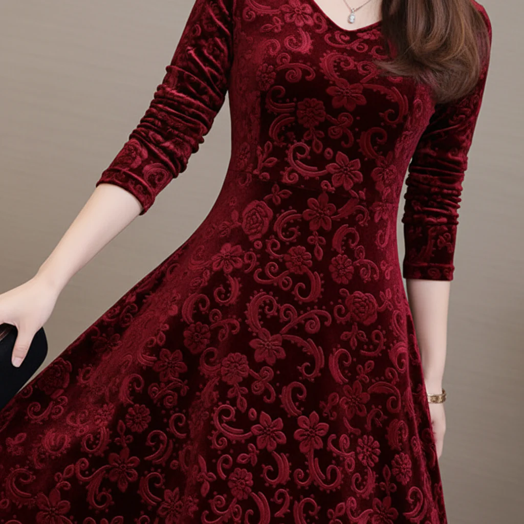 Midi dress with V-neck - Katharina - Image 3