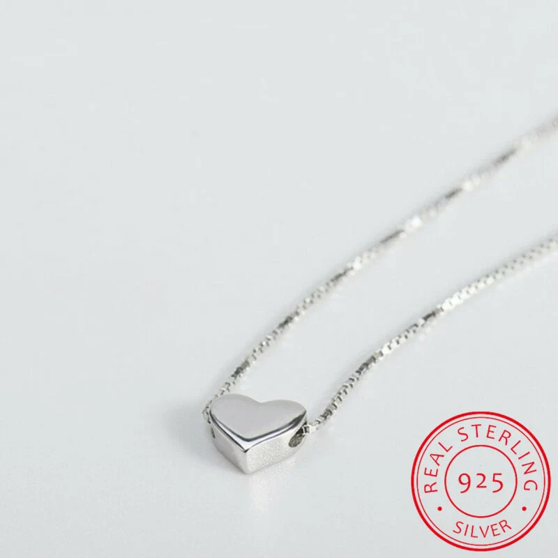 Minimalist Smooth Heart Necklace - Image 5