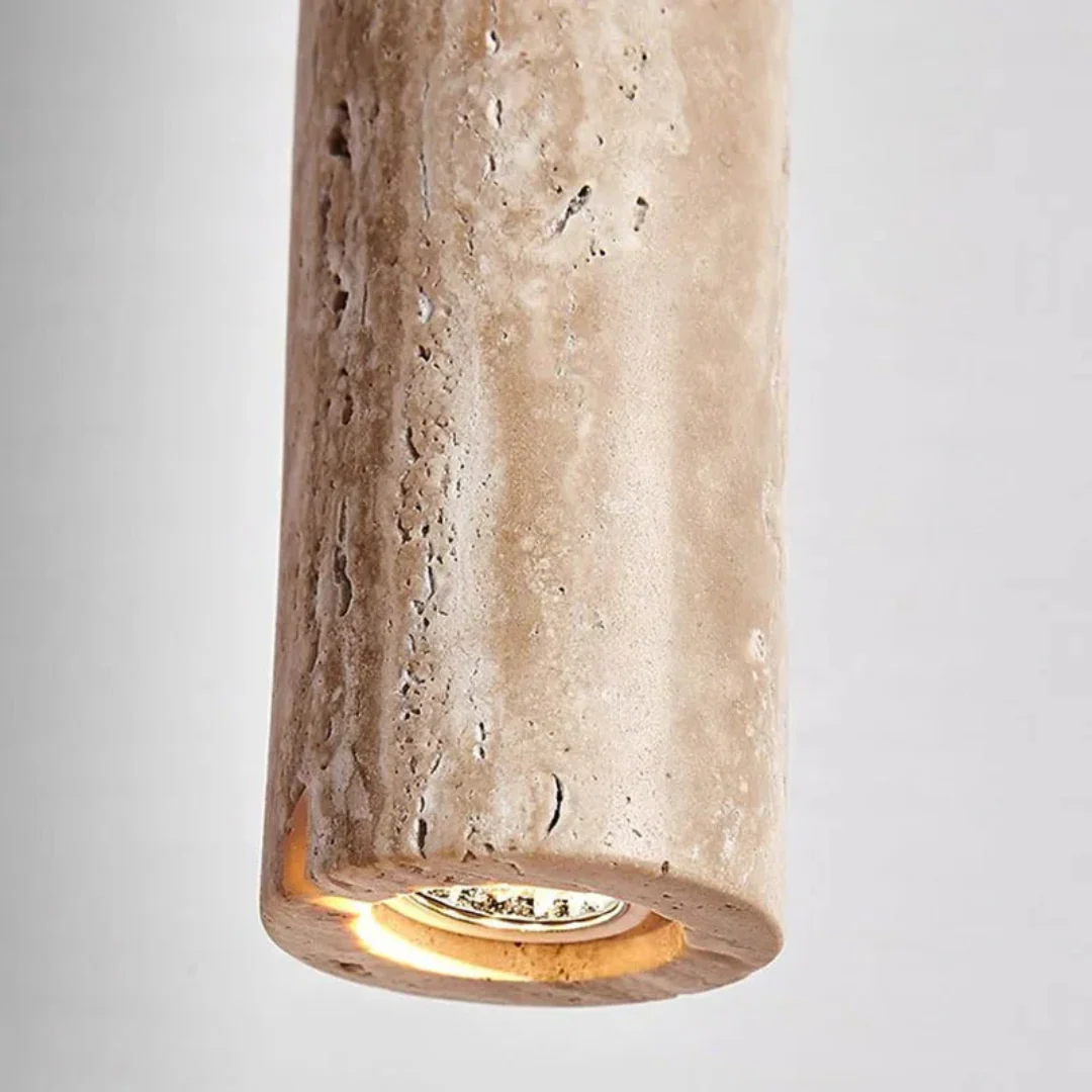 Minimalist Travertine Wabi-Sabi Style LED Chandelier - LumoLine - Image 4
