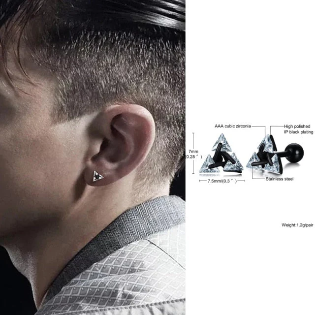 Minimalist Triangle Stud Earrings | Simple and Elegant Design - Image 4