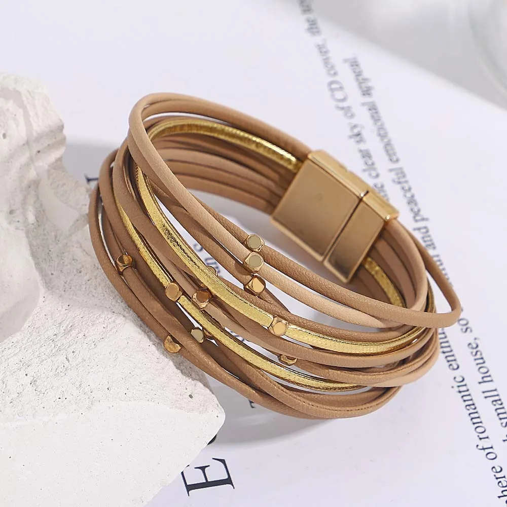 Multi-Layer Tri-Colour Wrap Bracelet | Stylish Women's Jewellery - Image 10