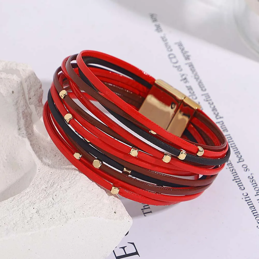 Multi-Layer Tri-Colour Wrap Bracelet | Stylish Women's Jewellery - Image 9