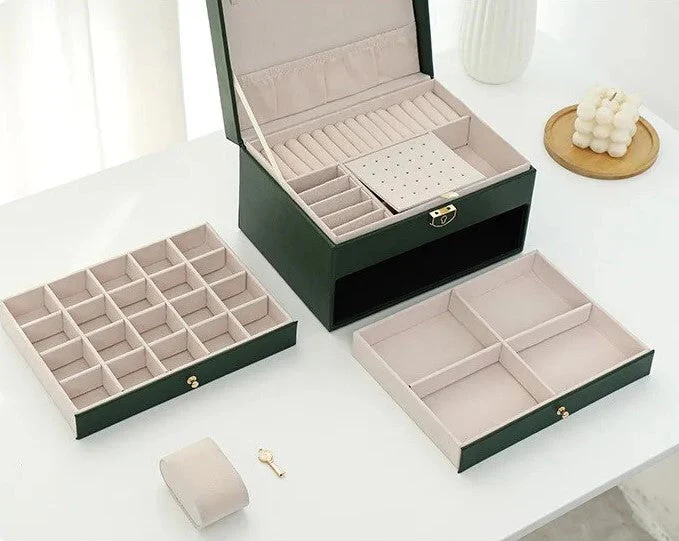 Multilayer Leather Jewellery Box | Organised and Stylish Storage - Image 14