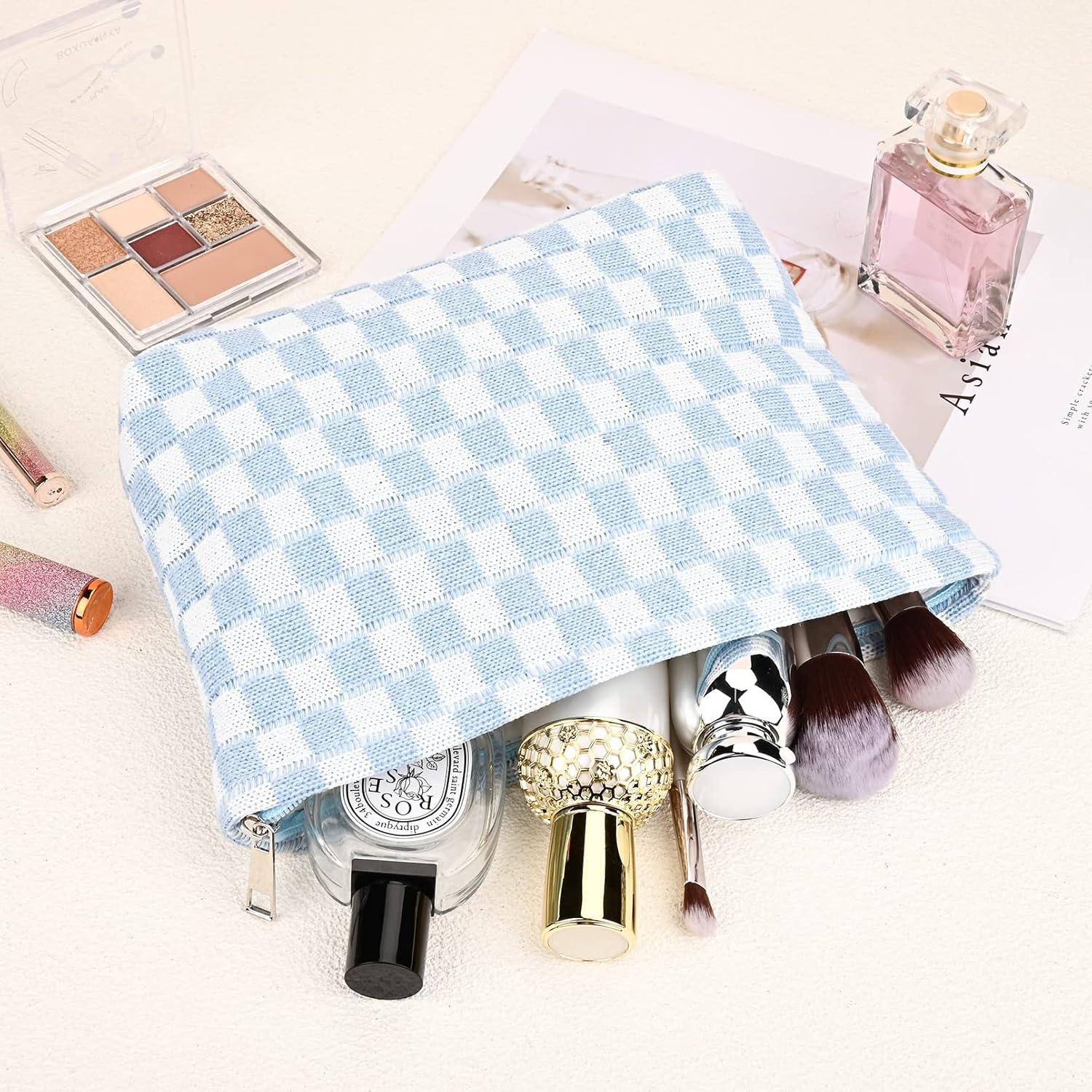 Must-Have Checked Make-up Bag Set - Image 10