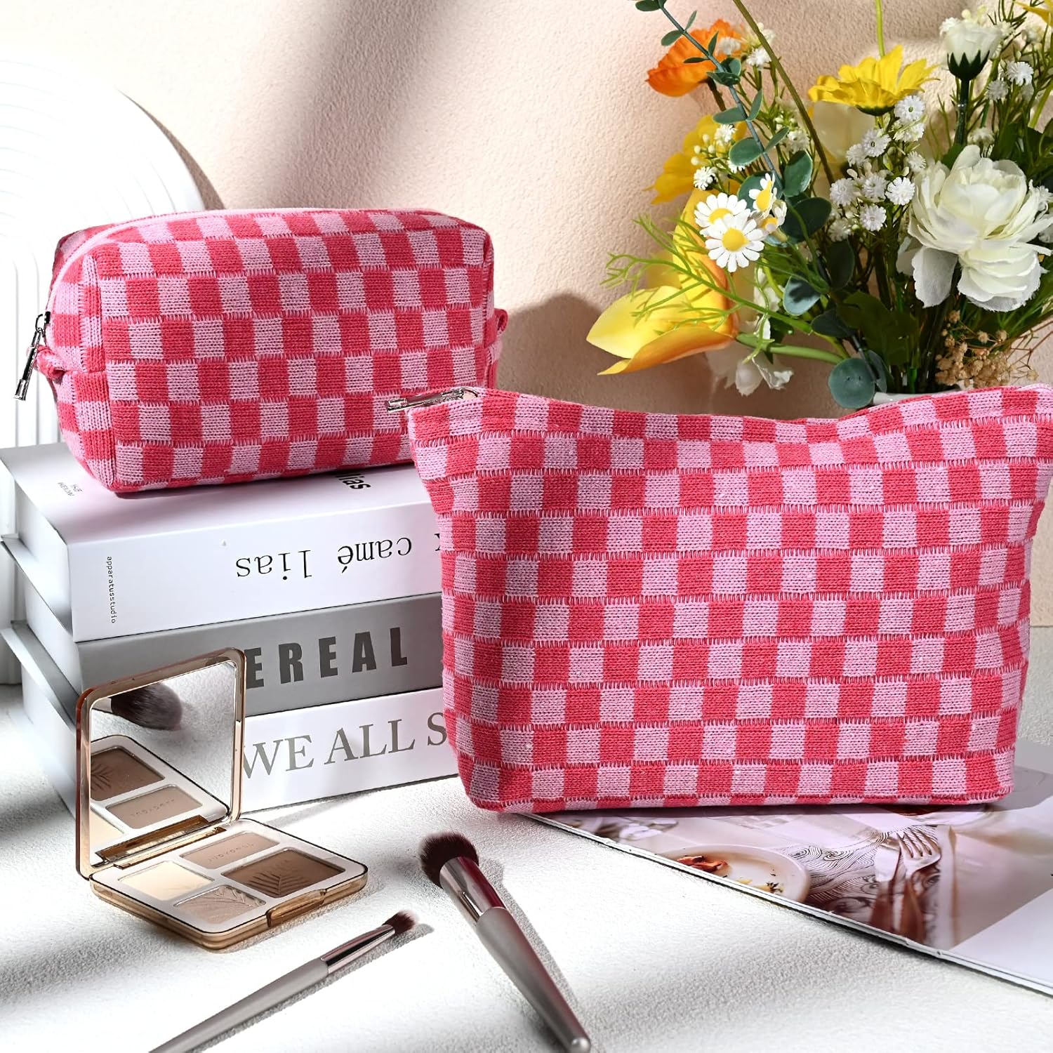 Must-Have Checked Make-up Bag Set - Image 35
