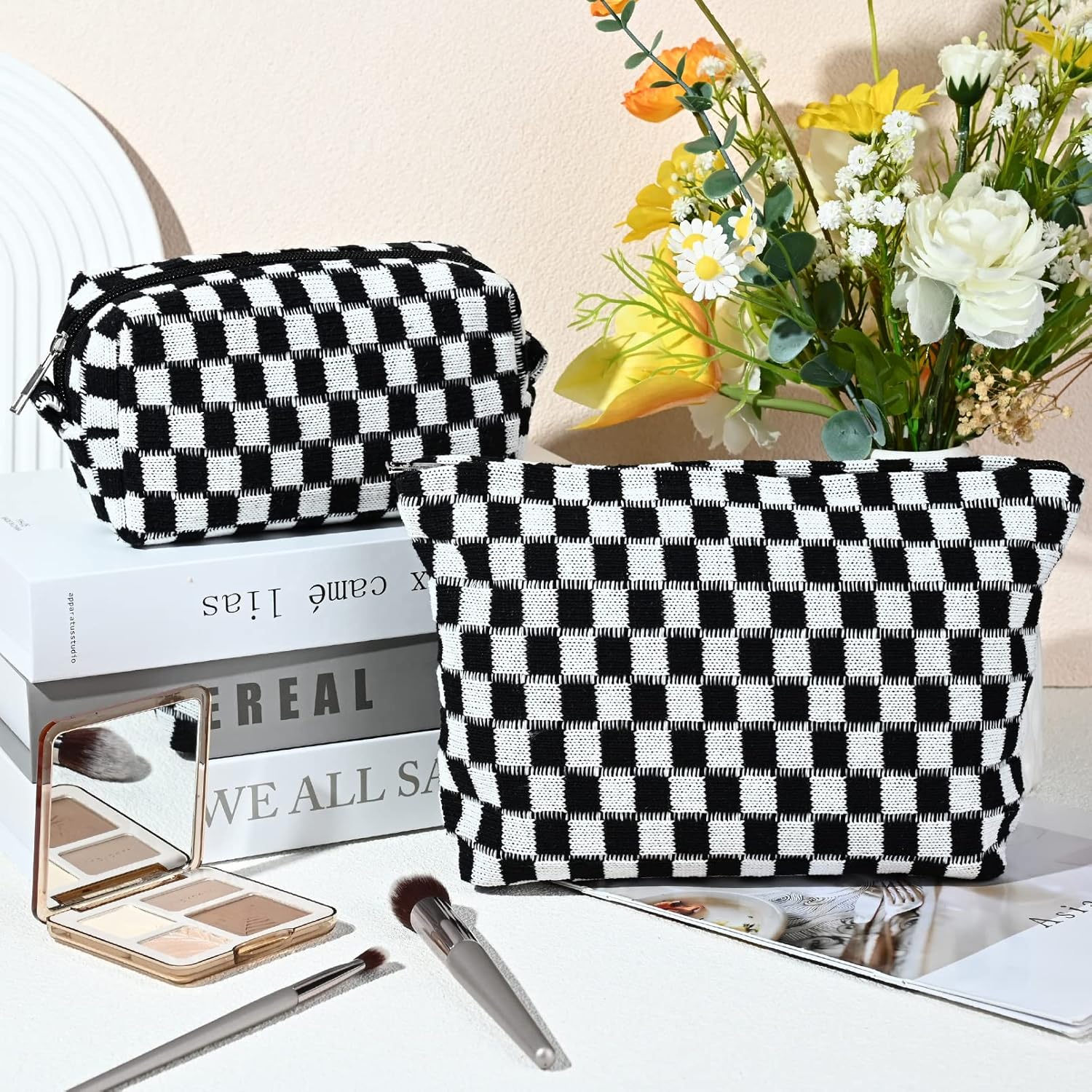 Must-Have Checked Make-up Bag Set - Image 6