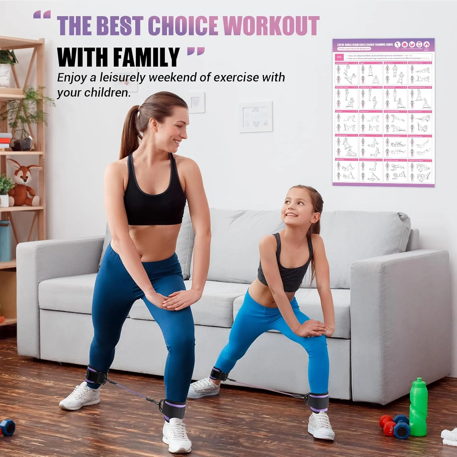 Only Resistance Bands with Sleeves – Set for Hip and Glute Exercises - Image 8