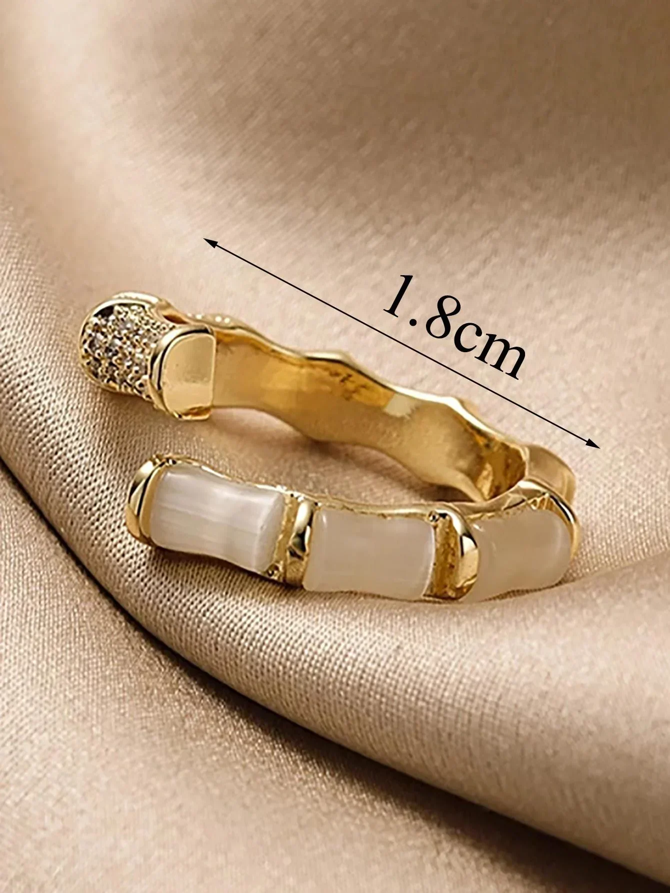 Opal Bamboo Design Ring | Adjustable Statement Jewellery - Image 6