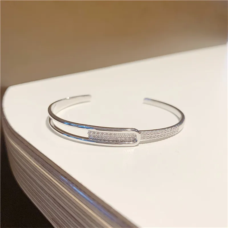 Open Cuff Bracelet | 925 Sterling Silver | Zirconia - Image 5