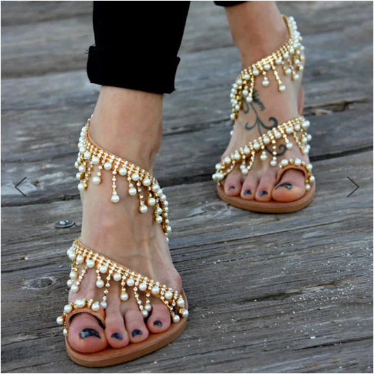 Orthopaedic Ladies' Sandals with Pearl Accent – Amara - Image 3