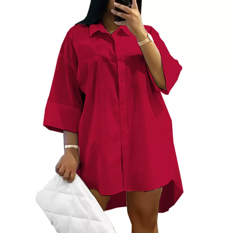 Oversized Casual Shirt Dress