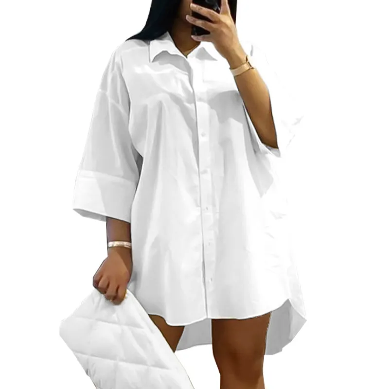 Oversized Casual Shirt Dress - Image 4