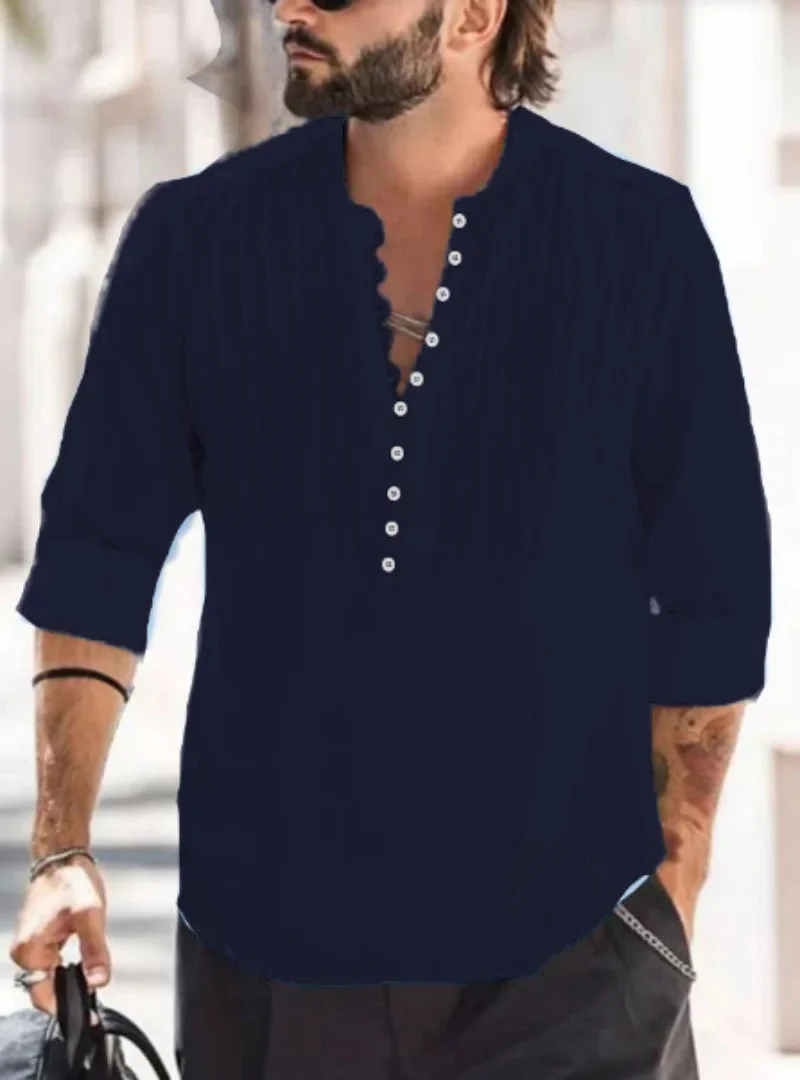 Oversized Linen Button-Up Shirt - Image 5