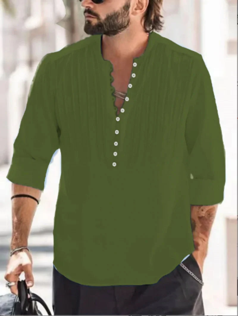 Oversized Linen Button-Up Shirt - Image 7