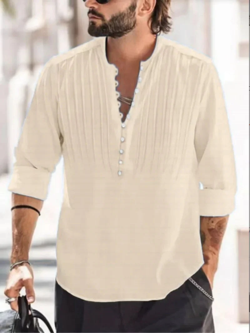 Oversized Linen Button-Up Shirt - Image 8