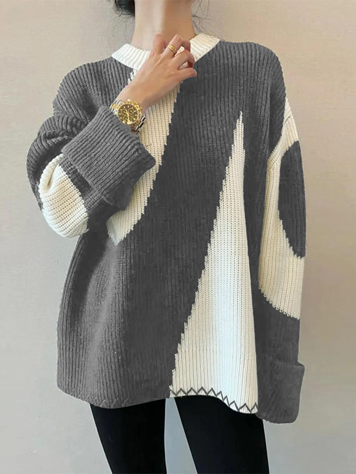 Oversized Zebra Print Sweater for Women - Lyla - Image 6