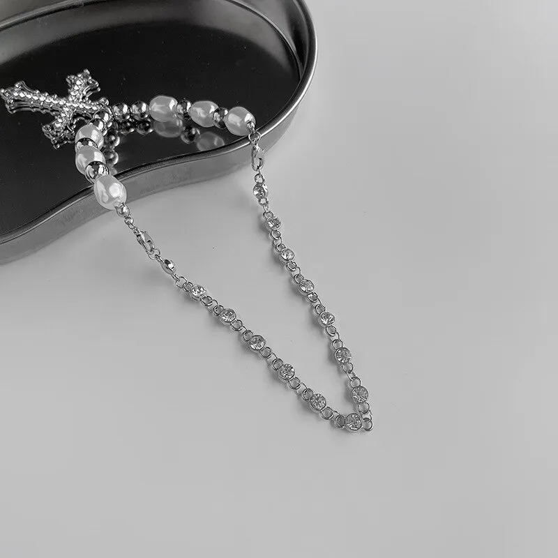 PEARL CROSS PENDANT NECKLACE | Elegant Women's Jewellery | Timeless Design - Image 7