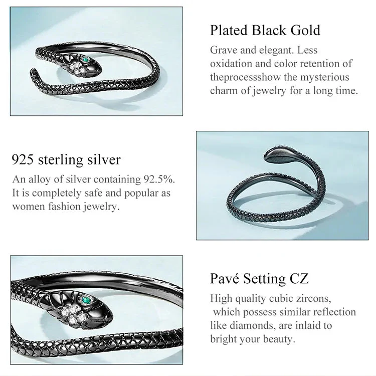 Platinum Reptile Ring | Green Zircon Spiral - Image 18