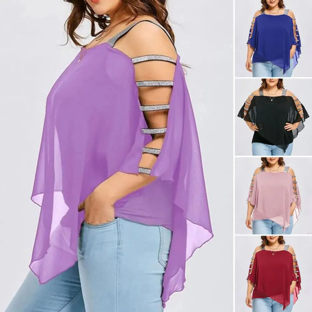 Plus Size Batwing Sleeve Tee with Boat Neck