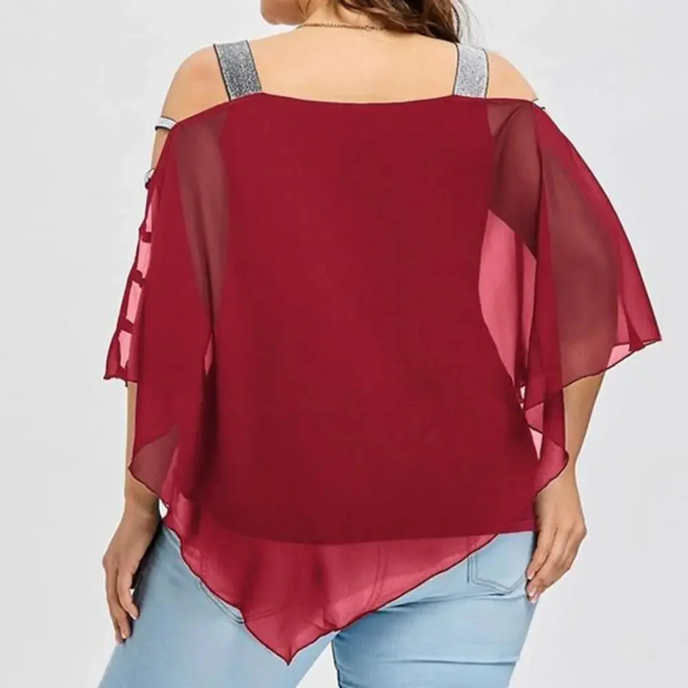 Plus Size Batwing Sleeve Tee with Boat Neck - Image 10