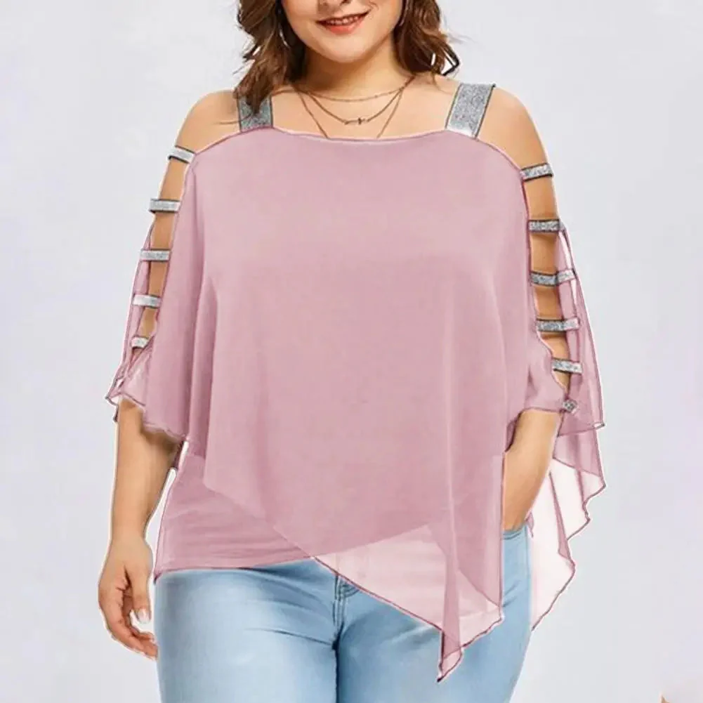 Plus Size Batwing Sleeve Tee with Boat Neck - Image 4