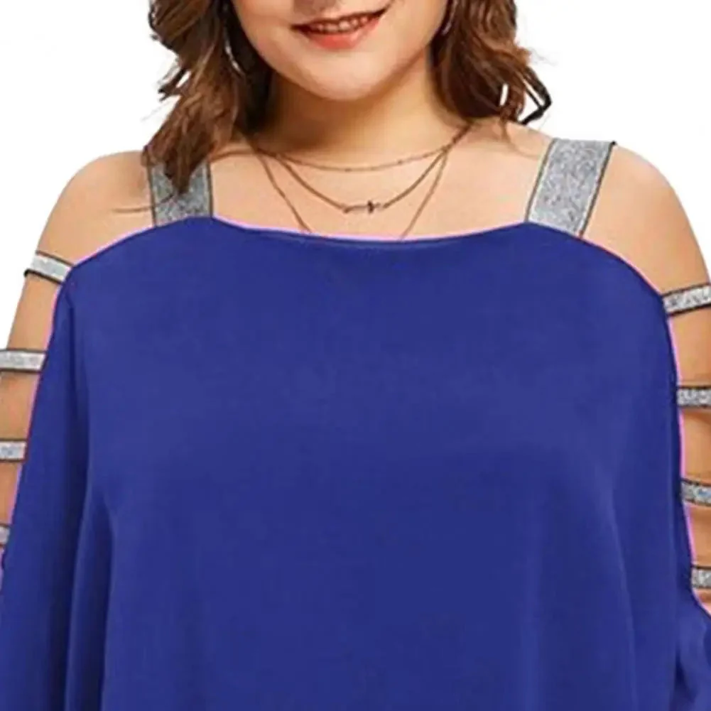 Plus Size Batwing Sleeve Tee with Boat Neck - Image 8