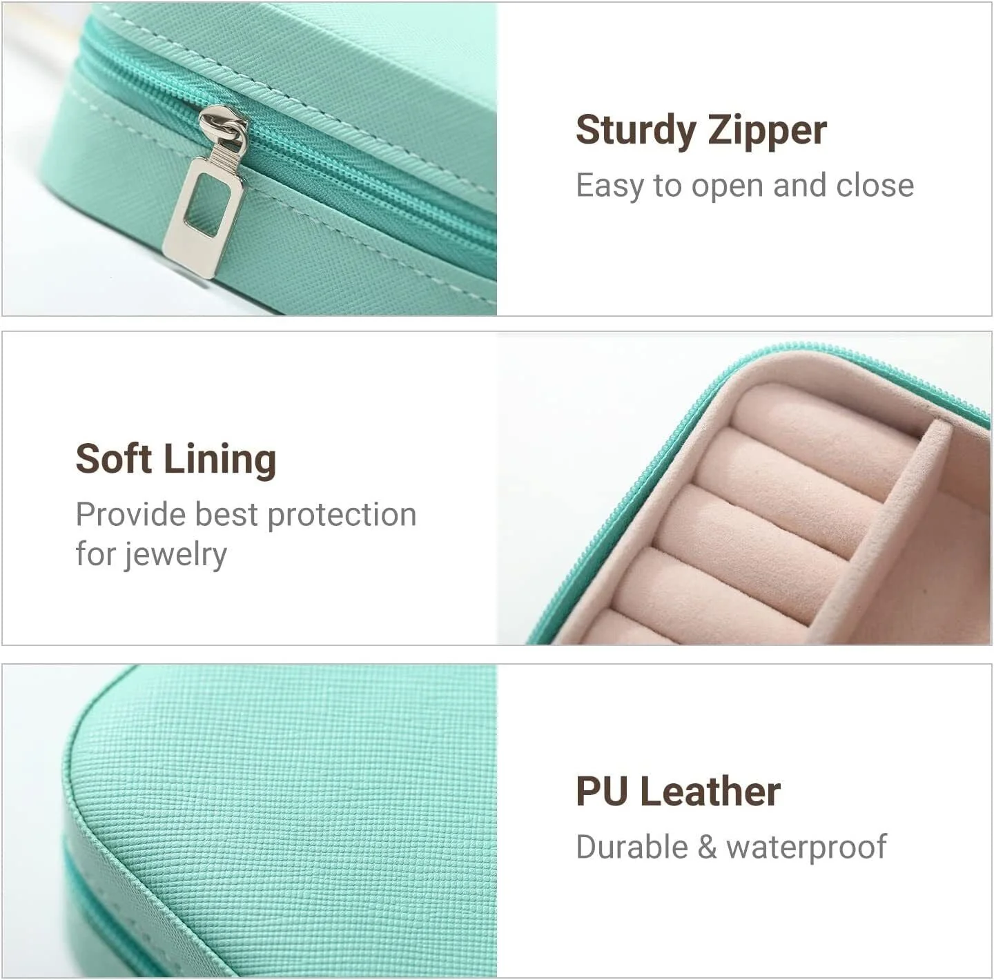 Portable Leather Jewellery Box | Square Design - Image 5