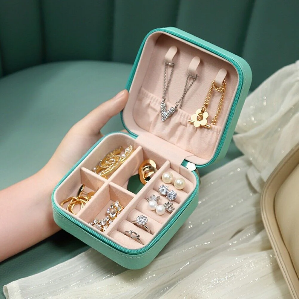 Portable Leather Jewellery Box | Square Design - Image 8