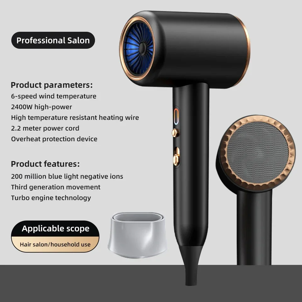PROFESSIONAL HAIRDRYER 2400W WITH COLD AND HOT AIR - NEGATIVE IONS - POWERFUL HAIR DRYER FOR SALON RESULTS - Image 41