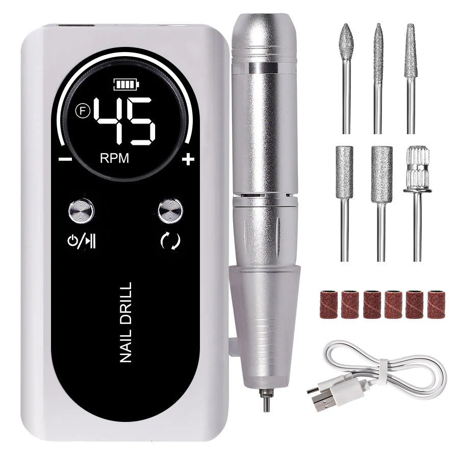 PROFESSIONELE 45000RPM DRAAGBARE ELEKTRISCHE NAGELVIJL MET OPLAADBARE ACCU | LAGE GELUIDSNIVEAU VOOR MANICURE - Image 10