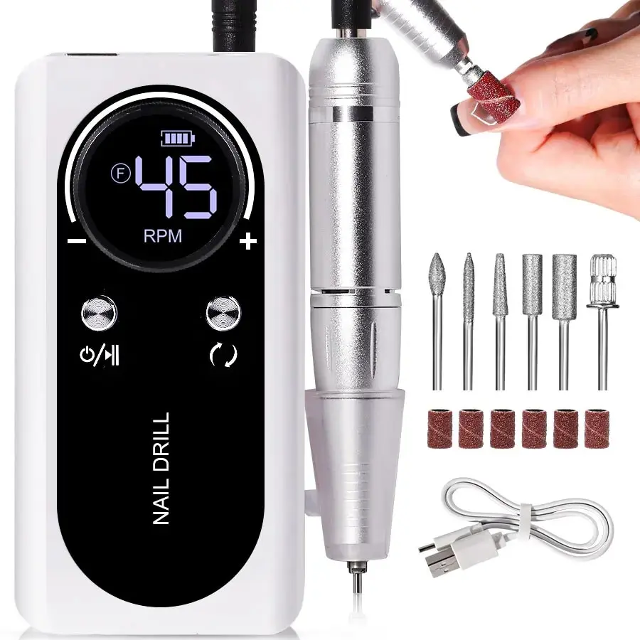 PROFESSIONELE 45000RPM DRAAGBARE ELEKTRISCHE NAGELVIJL MET OPLAADBARE ACCU | LAGE GELUIDSNIVEAU VOOR MANICURE - Image 13