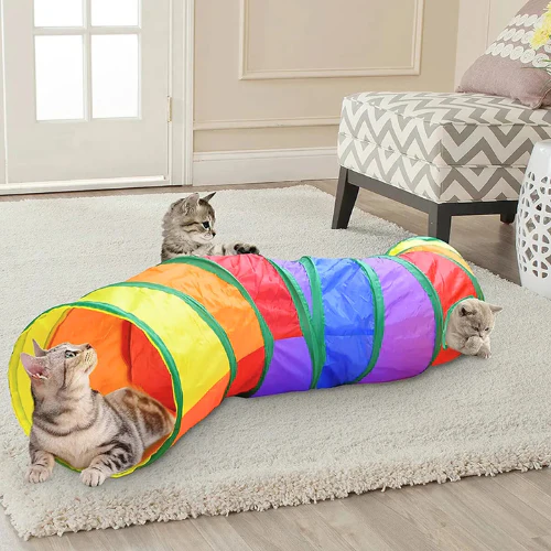 Rainbow Play Tunnel for Cats - PurrfectPlay Tunnel - Image 2