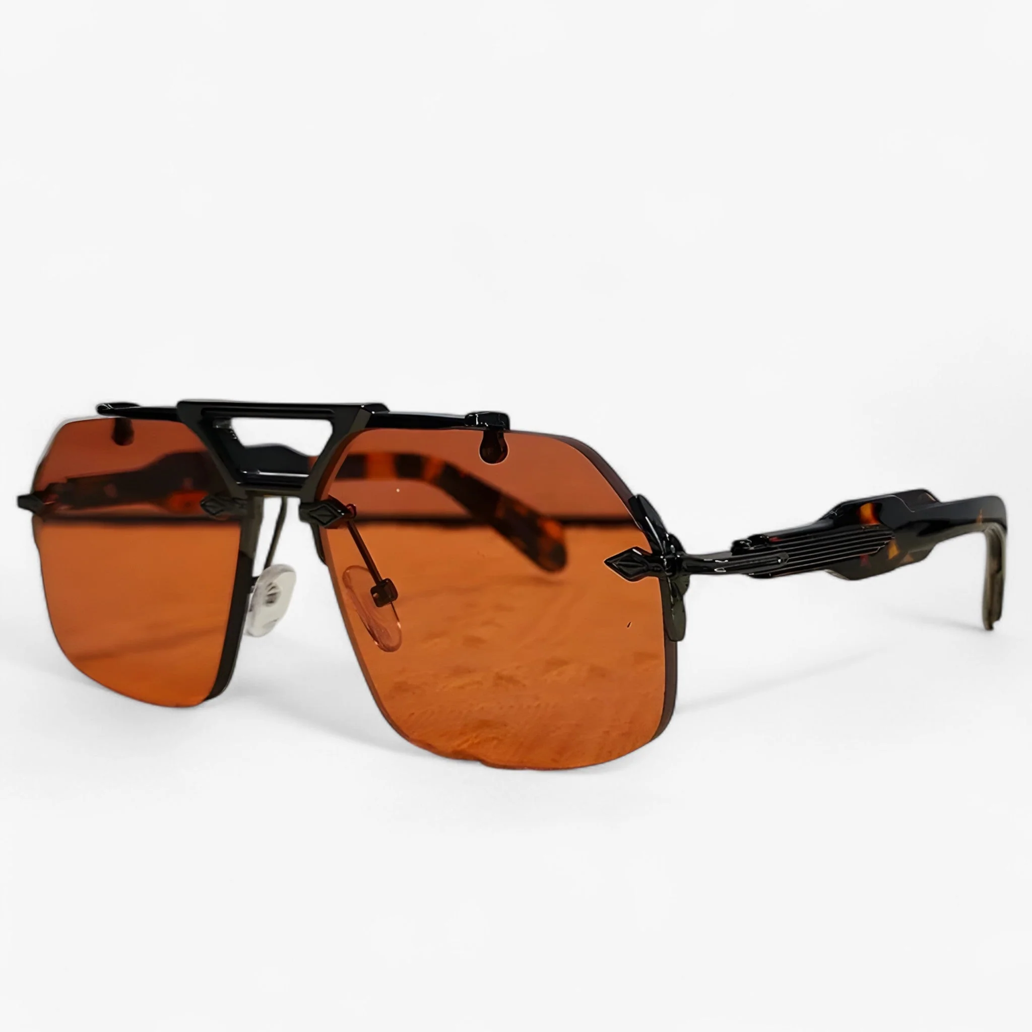 Randless oversized sunglasses with metal accents – Vexor - Image 8