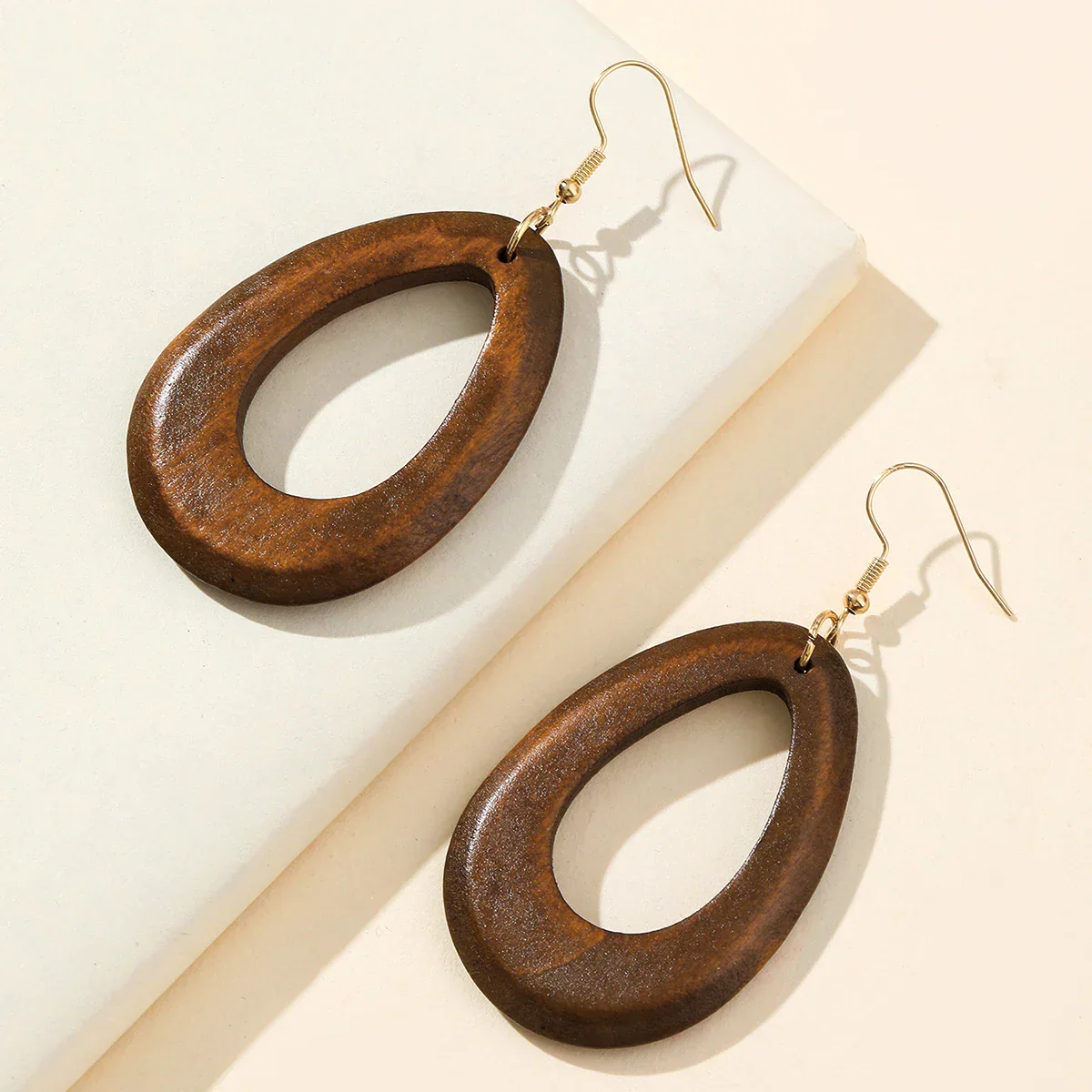 Retro Carved Wooden Earrings | Unique Handmade Jewellery - Image 9