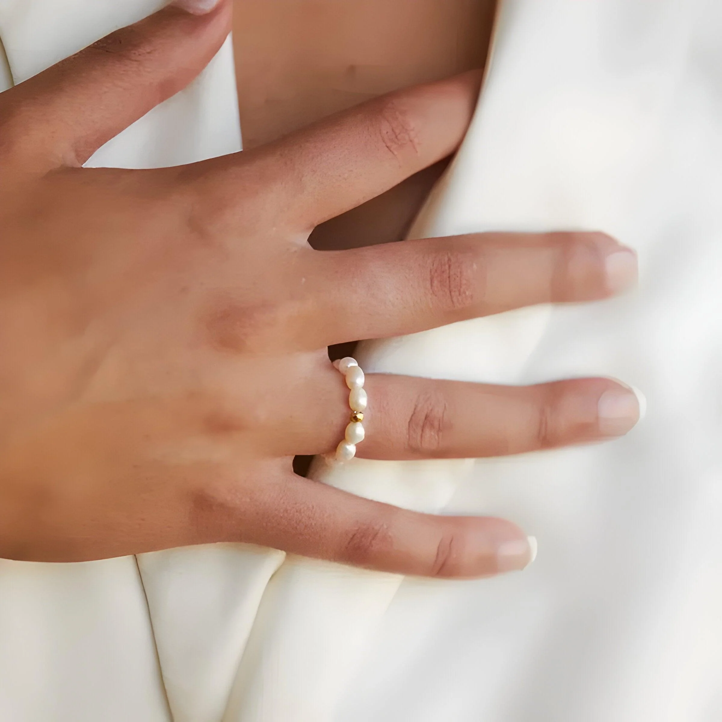 Ring with Mother of Pearl - Celeste - Image 2