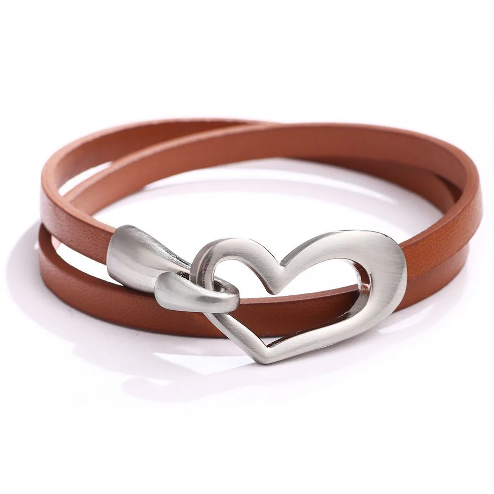 Simple Heart Leather Bracelet | Elegant Women's Jewellery - Image 2