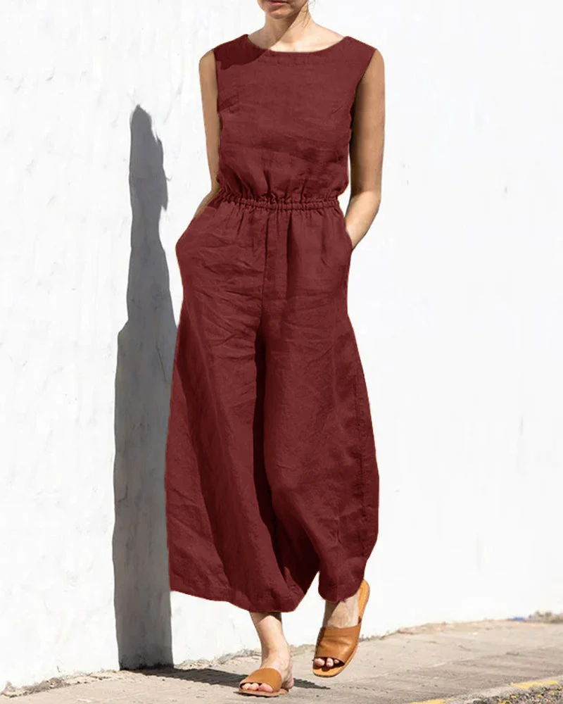 Sleeveless jumpsuit with wide leg – Aurelia - Image 13