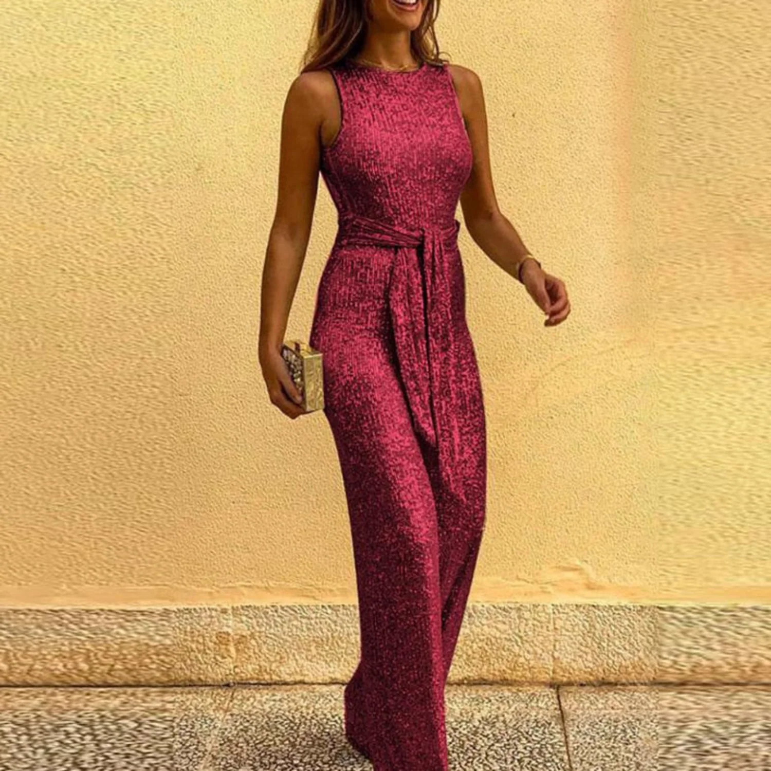 Sleeveless Party Jumpsuit for Women - Figure-Hugging & Festive - Amira - Image 3
