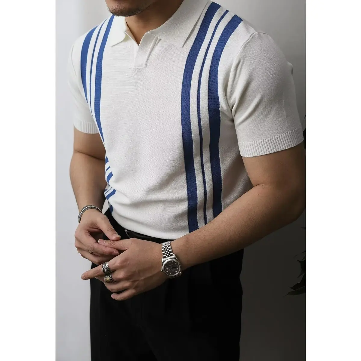 Slim Fit Men's Polo Shirt with Zip – Fabrizio - Image 18