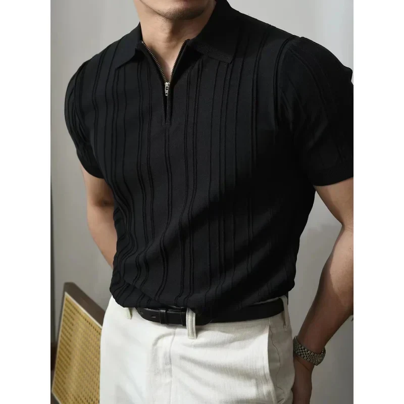 Slim Fit Men's Polo Shirt with Zip – Fabrizio - Image 2