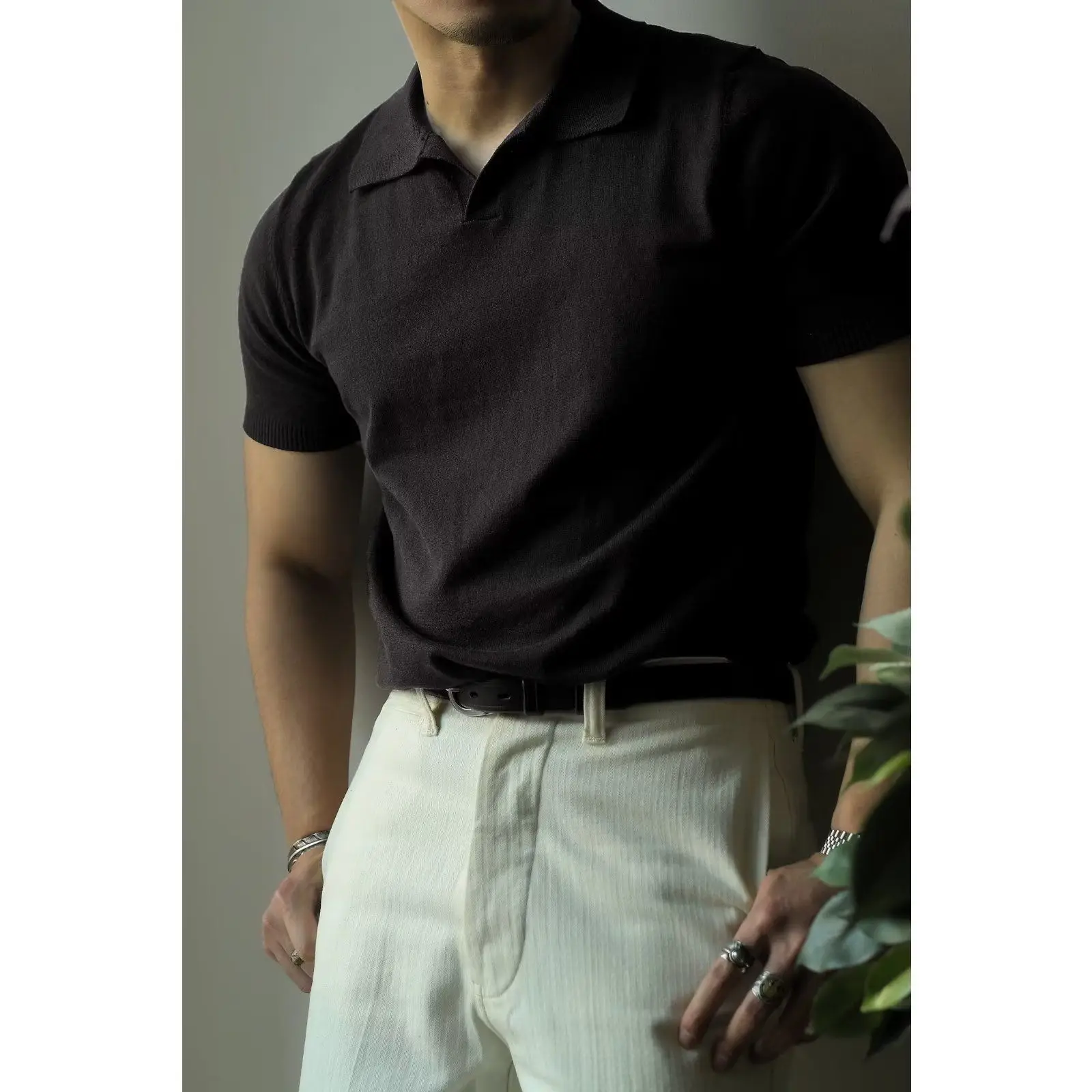 Slim Fit Men's Polo Shirt with Zip – Fabrizio - Image 20